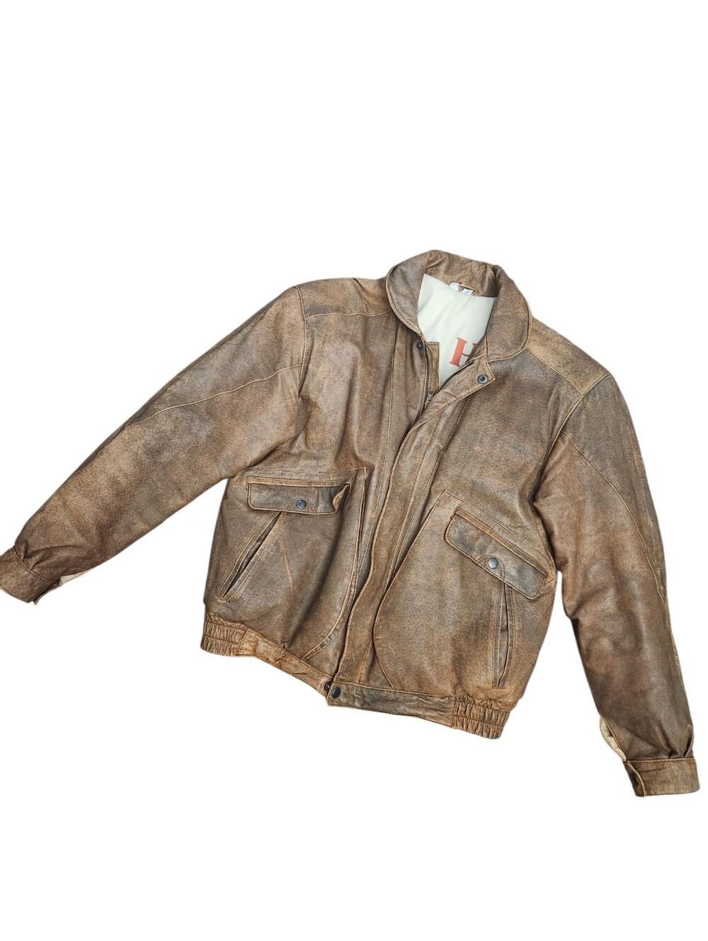 Wilsons Leather Bomber Jacket Brown Mens 40 Medium Fly High 1936